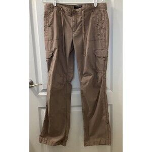 Banana Republic Cargo Pants Womens 12 Roll Up Tab Leg Drawstring Brown Hiking